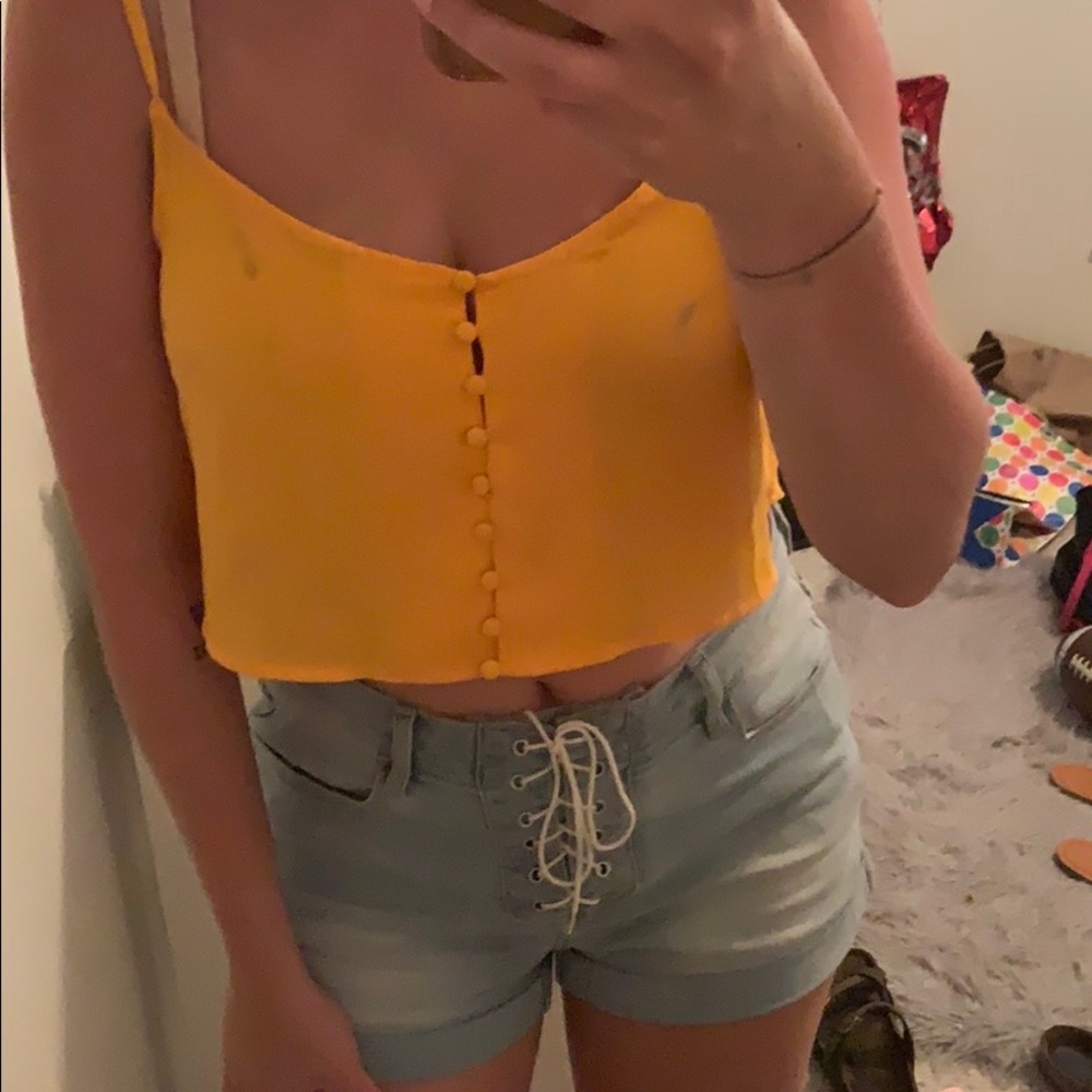 Forever 21 Yellow Crop Top